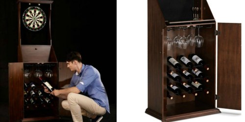 Dartboard Cabinet w/ Wine Storage & Lights Only $102.99 Shipped (Regularly $500)