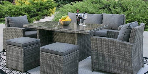 6-Piece Outdoor Patio Wicker Sofa Dining Set Just $699.99 Shipped (Regularly $1,500)