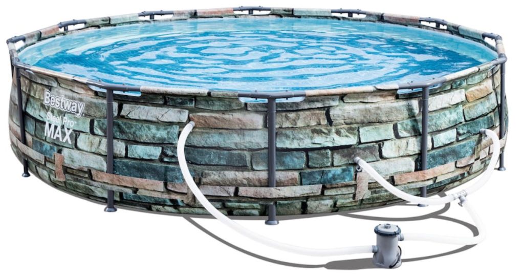 bestway steel pro max pool with stone outer design