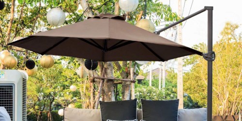 Amazon: 11-Foot Outdoor Patio Hanging Umbrella Only $164 Shipped (Comes w/ Base & Crank)