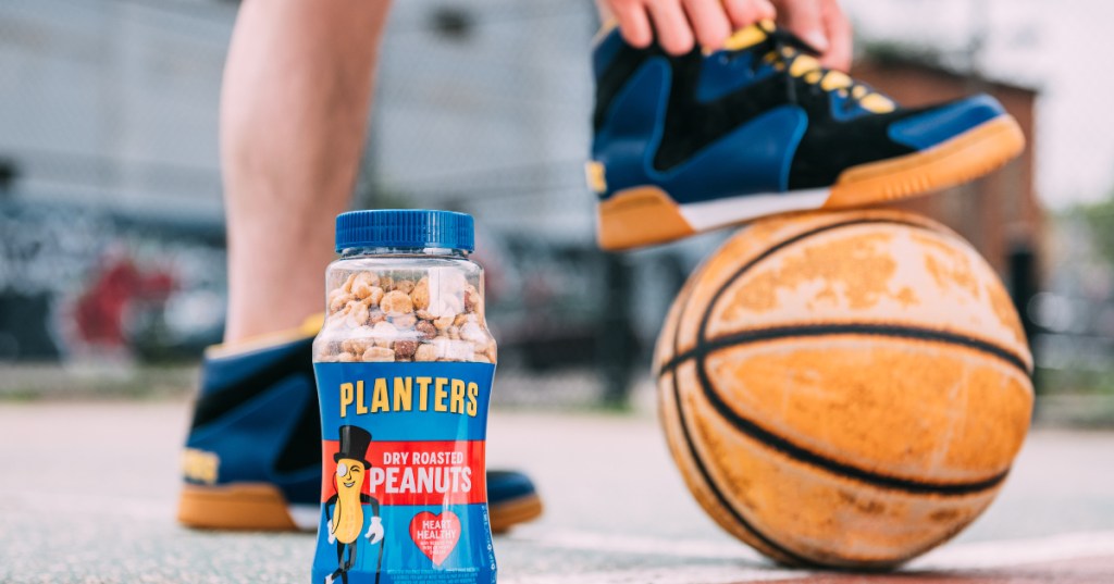 Mr. Peanut sneakers with peanuts and basketball