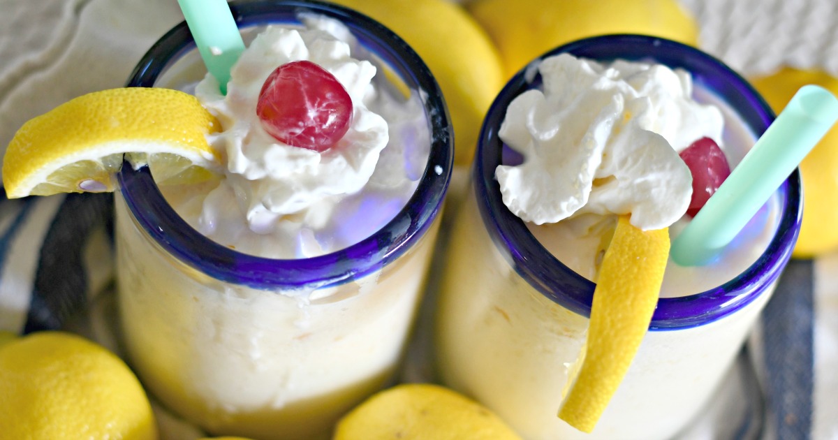 two cups of Chick-fil-A copycat creamy frosted lemonade
