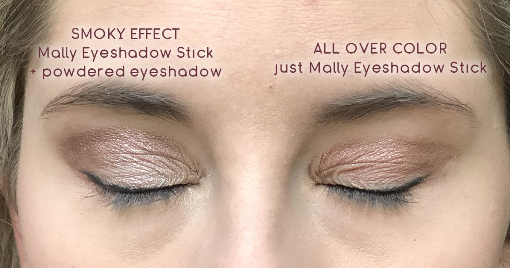 comparison of all over eyeshadow vs smoky effect