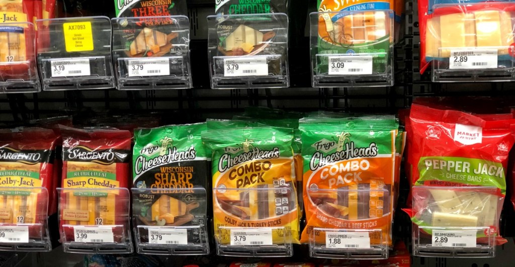 frigo cheesehead packs on shelf at target store