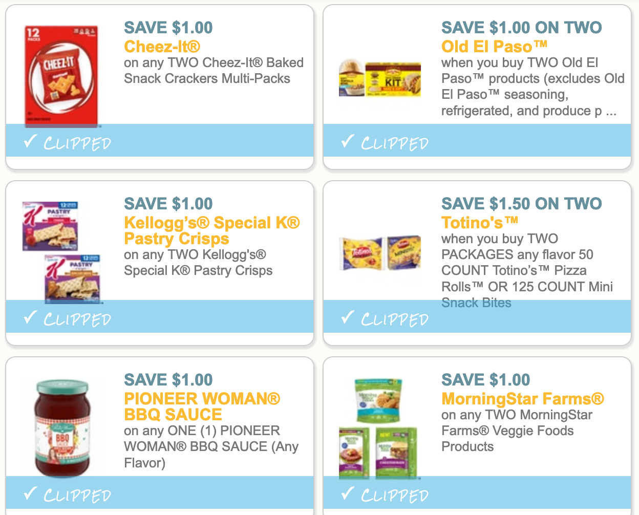 Six Popular Grocery Coupons to Print