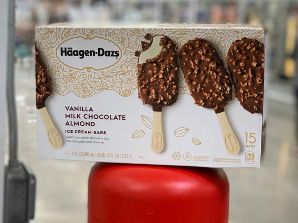 box of ice cream on a stick in store