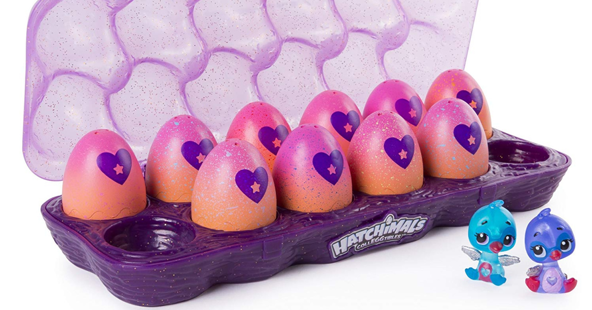 hatchimals egg carton with 10 eggs and two hatchimal birds
