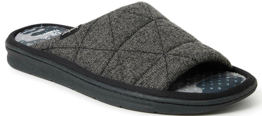 gray knit men's slide with black sole