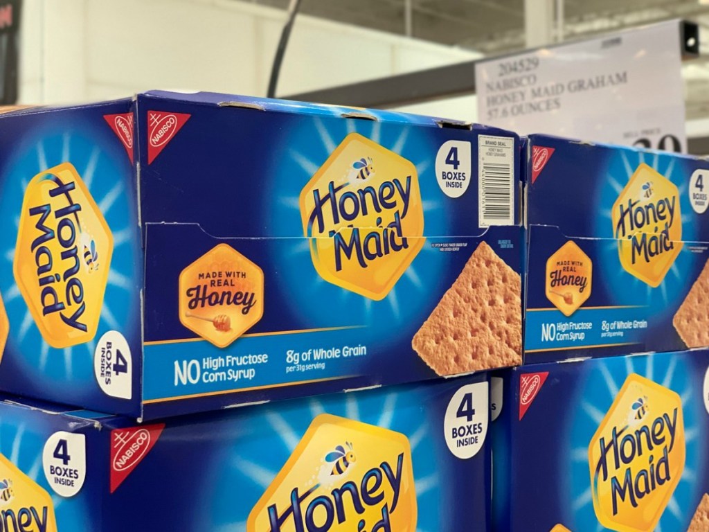 boxes of graham cracker on display at store
