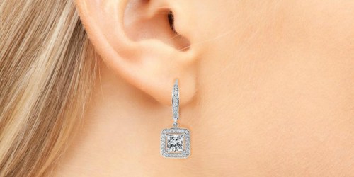 Cate & Chloe 18K White Gold Plated Drop Earrings Just $14.99 Shipped + More