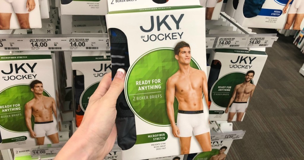 pack of men's brand Jockey underwear in the store