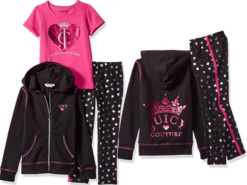 girls apparel with hoodie, pants and tee