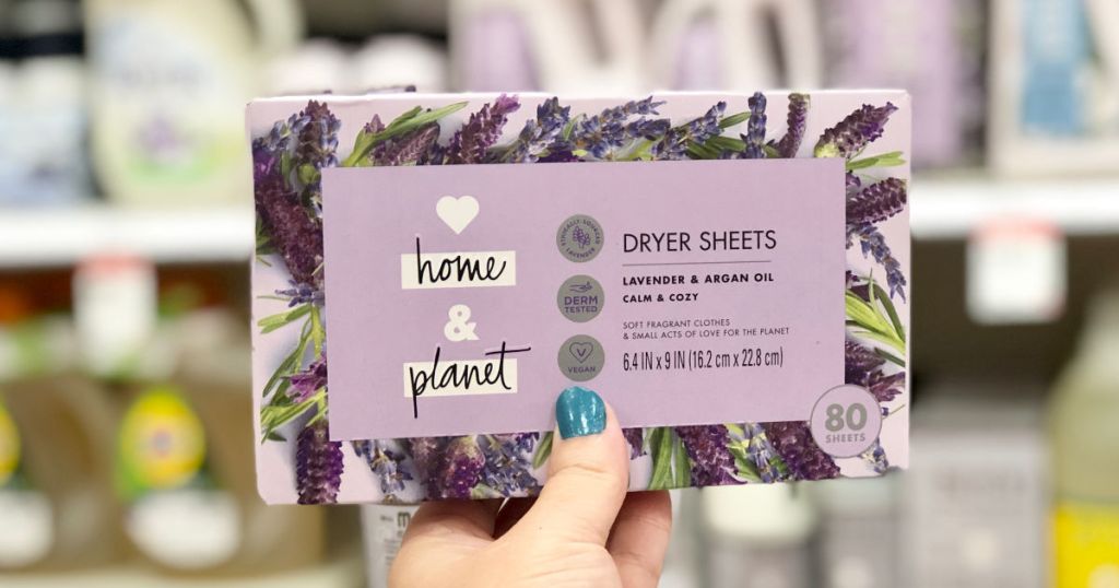 love home and planet lavender and argon oil dryer sheets