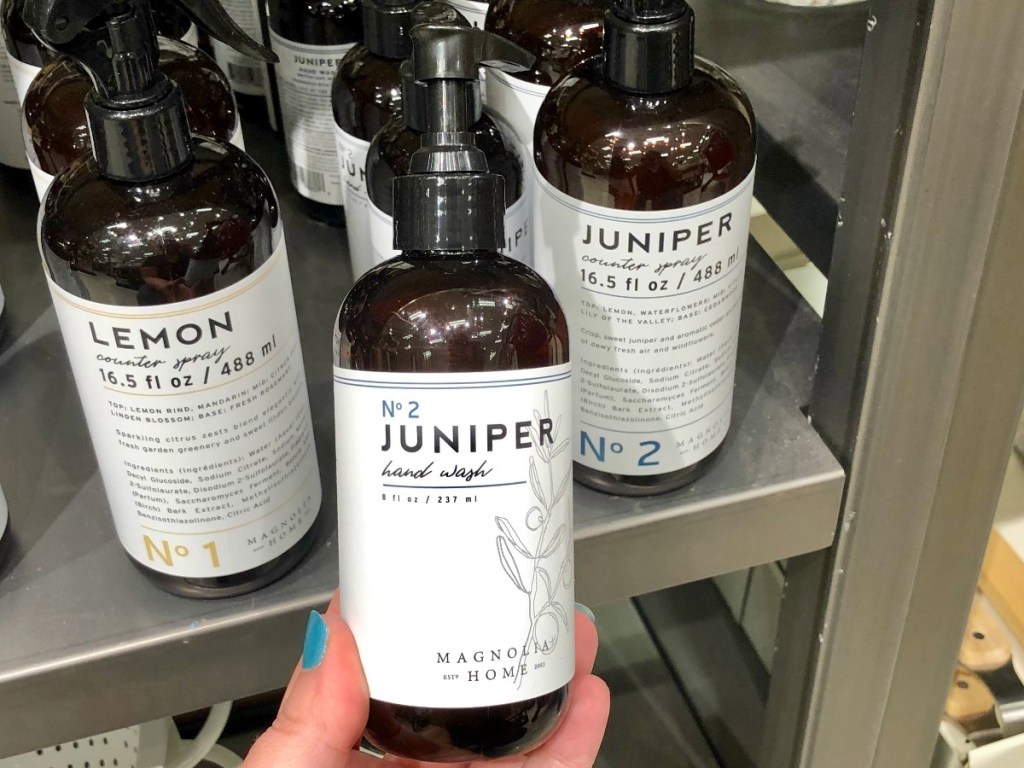Juniper Hand Wash in decorative brown bottle with black pump
