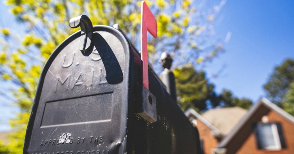 black mailbox at street