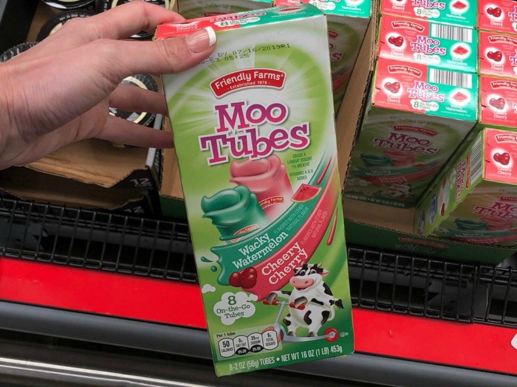 Box of 8 Moo Tubes Yogurt for kids