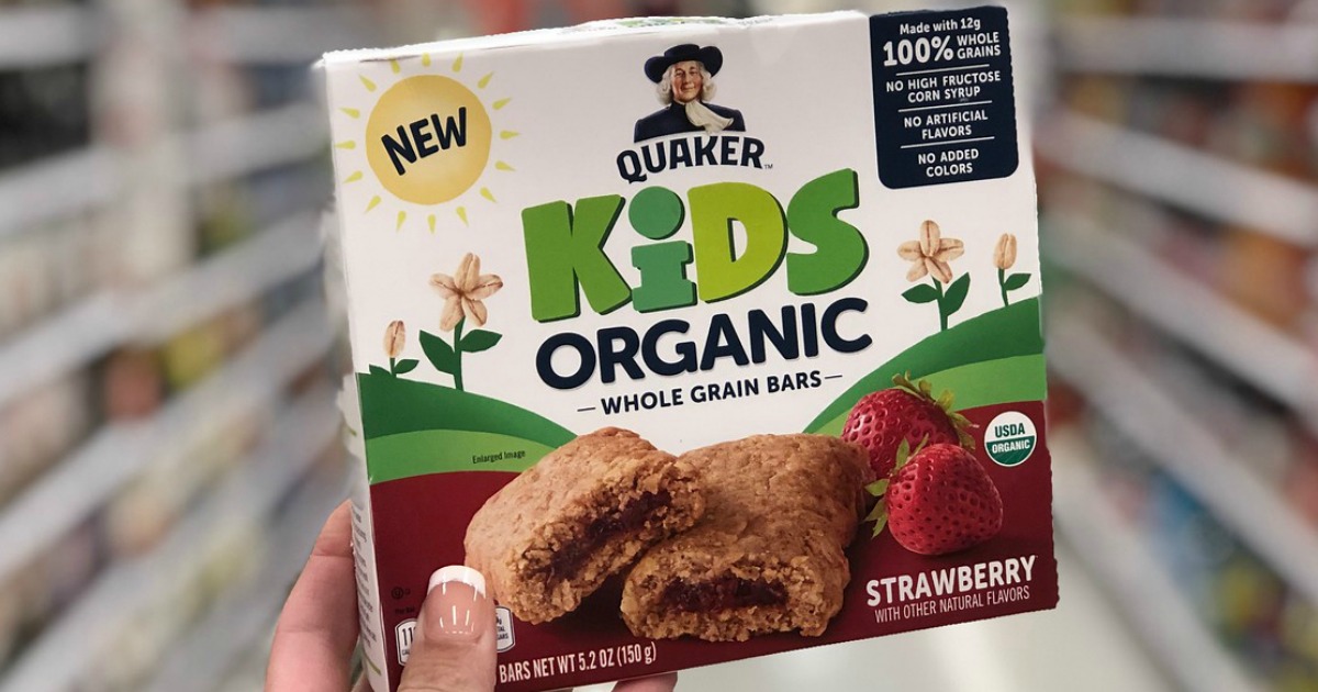 50 Off Quaker Kids Organics Bars After Cash Back at Target