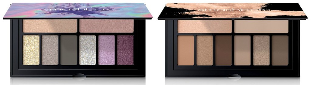 Smashbox cover shot palettes filled with natural shades and some glittery eye shadows