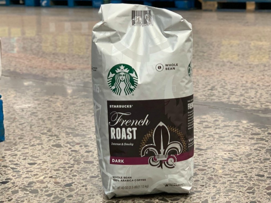 bag of whole coffee beans in store