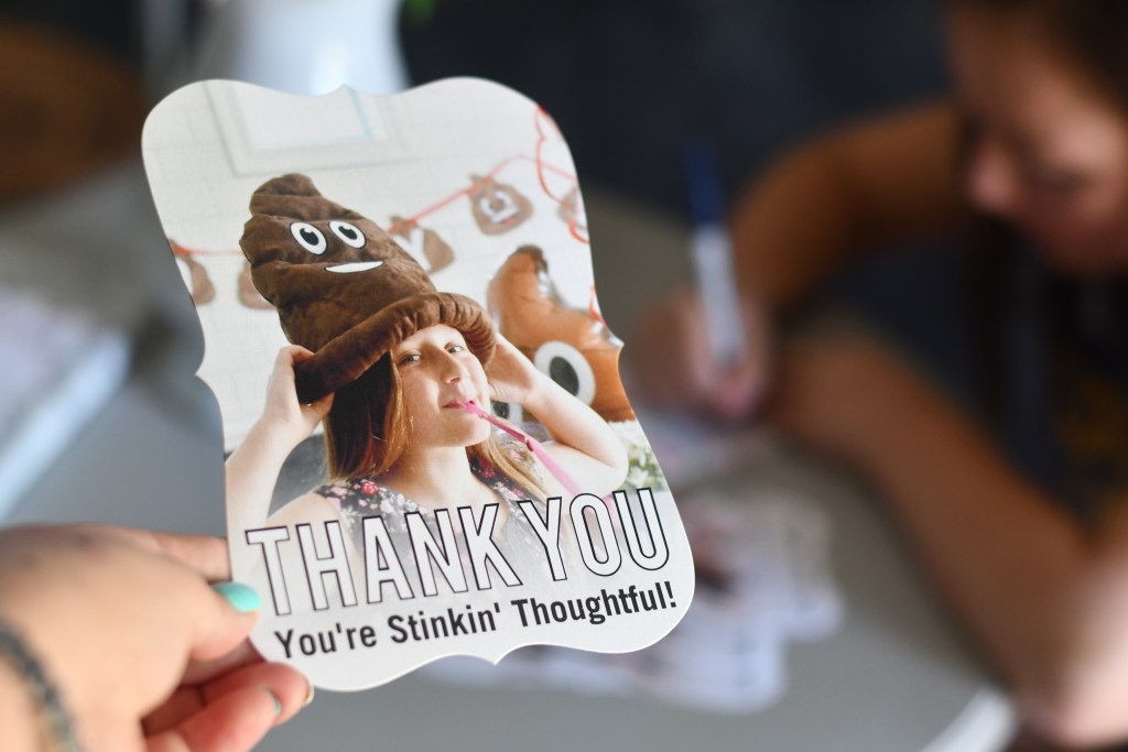 poop emoji thank you card 