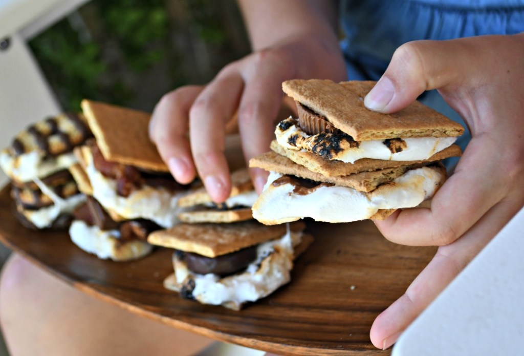 tray of 4 types of s'mores