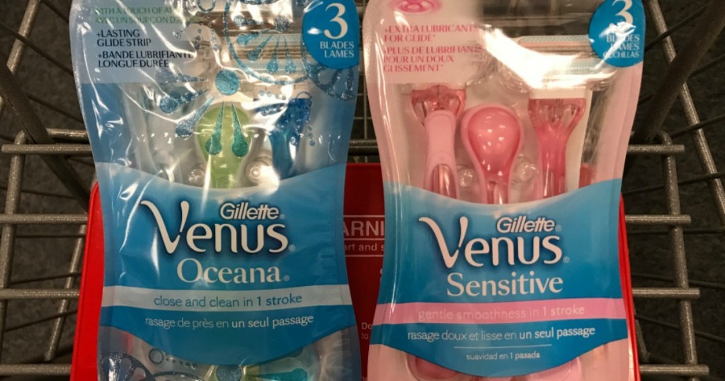venus oceana and sensitive packs in shopping cart