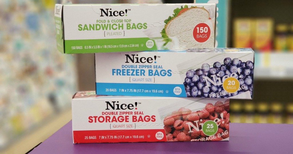 nice! sandwich, storage or freezer bags at walgreens