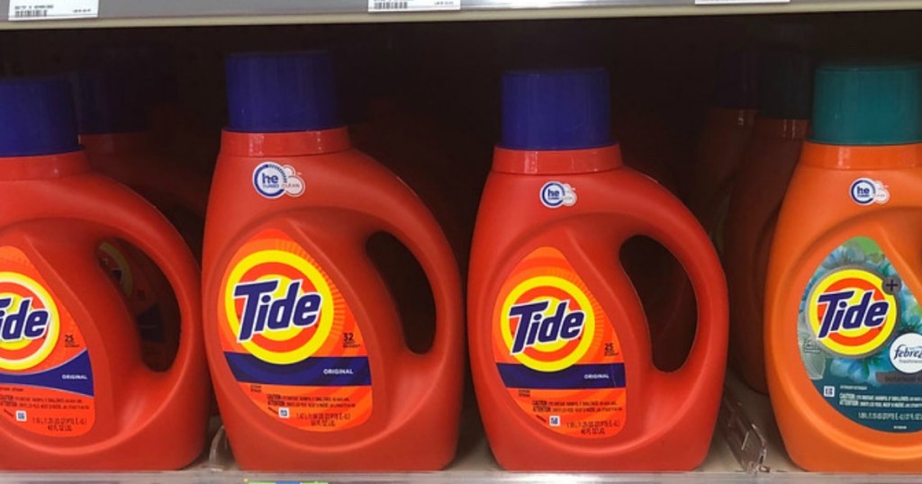 tide laundry detergent on shelf at walgreens