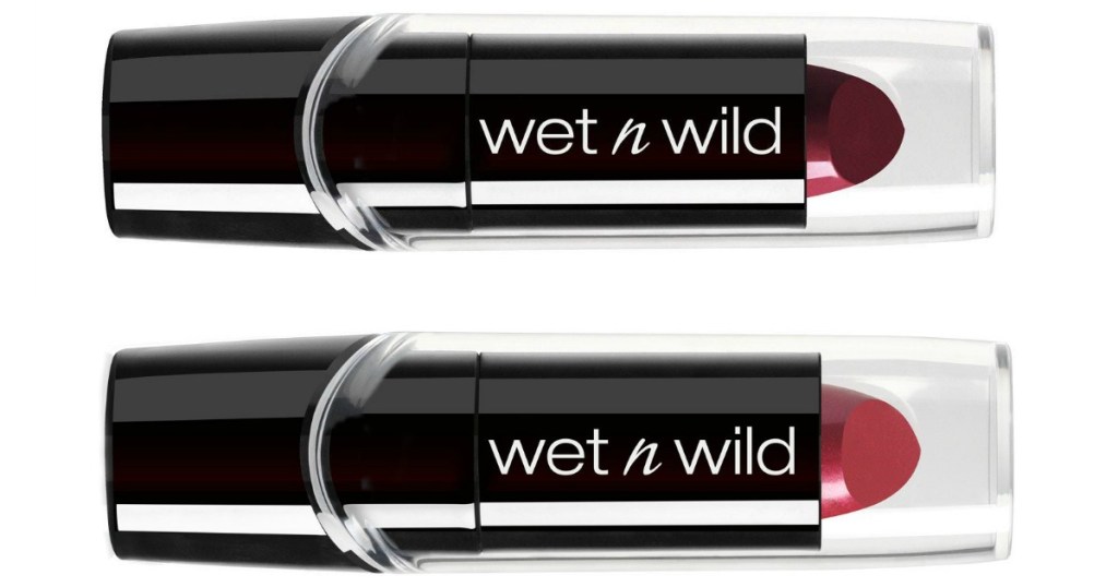 wet n wild lipstick packaging in two different shades