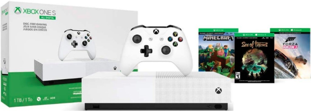 xbox one s box console and games