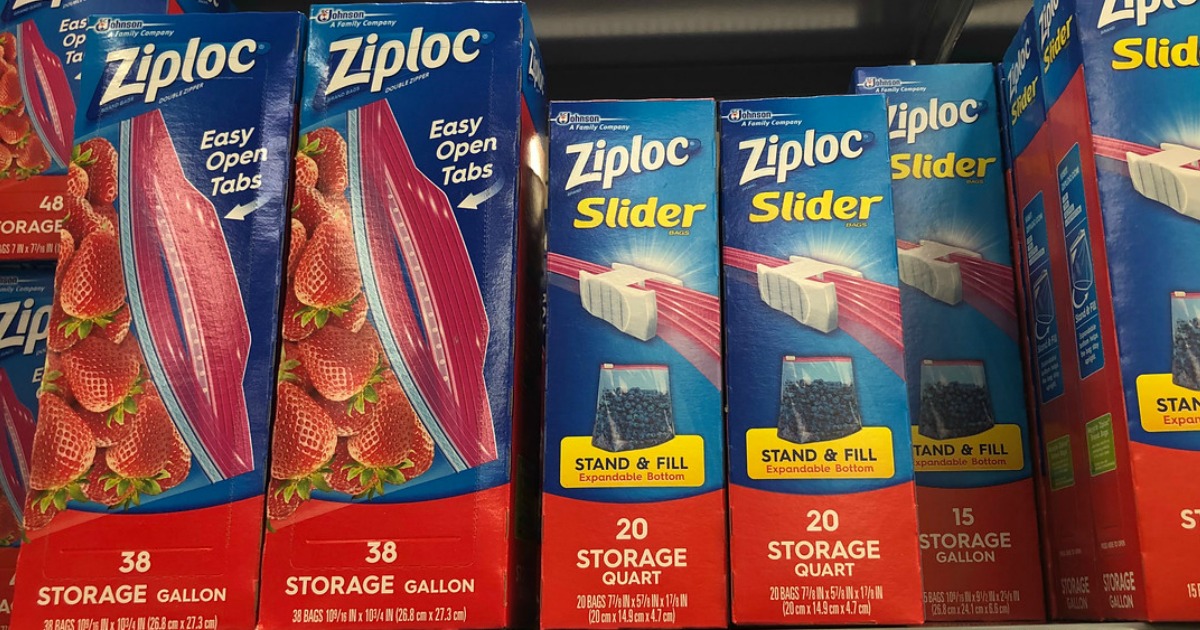 Ziploc Slider Storage Bags Gallon, 15 Count (Pack of 3)