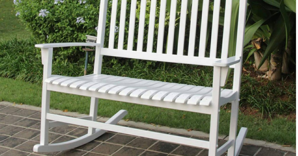 mainstays 2 person outdoor rocking chair
