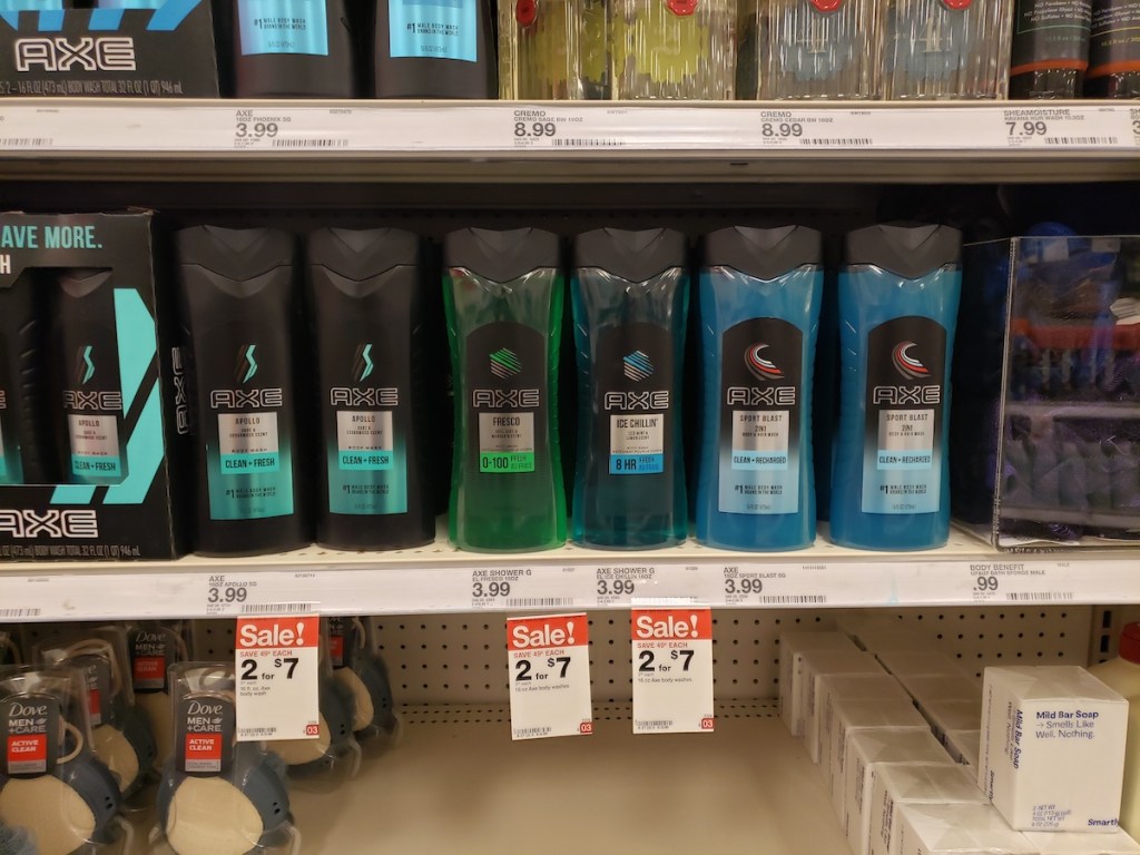 AXE Body Wash on shelf at Target