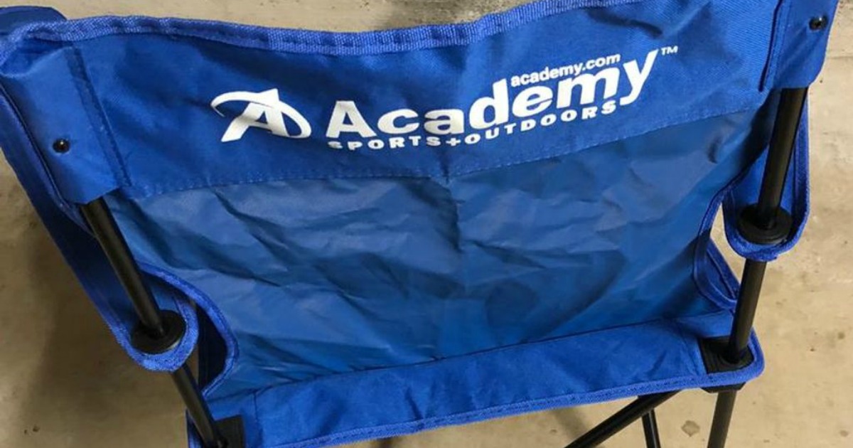 Blue Academy Folding Chair with logo