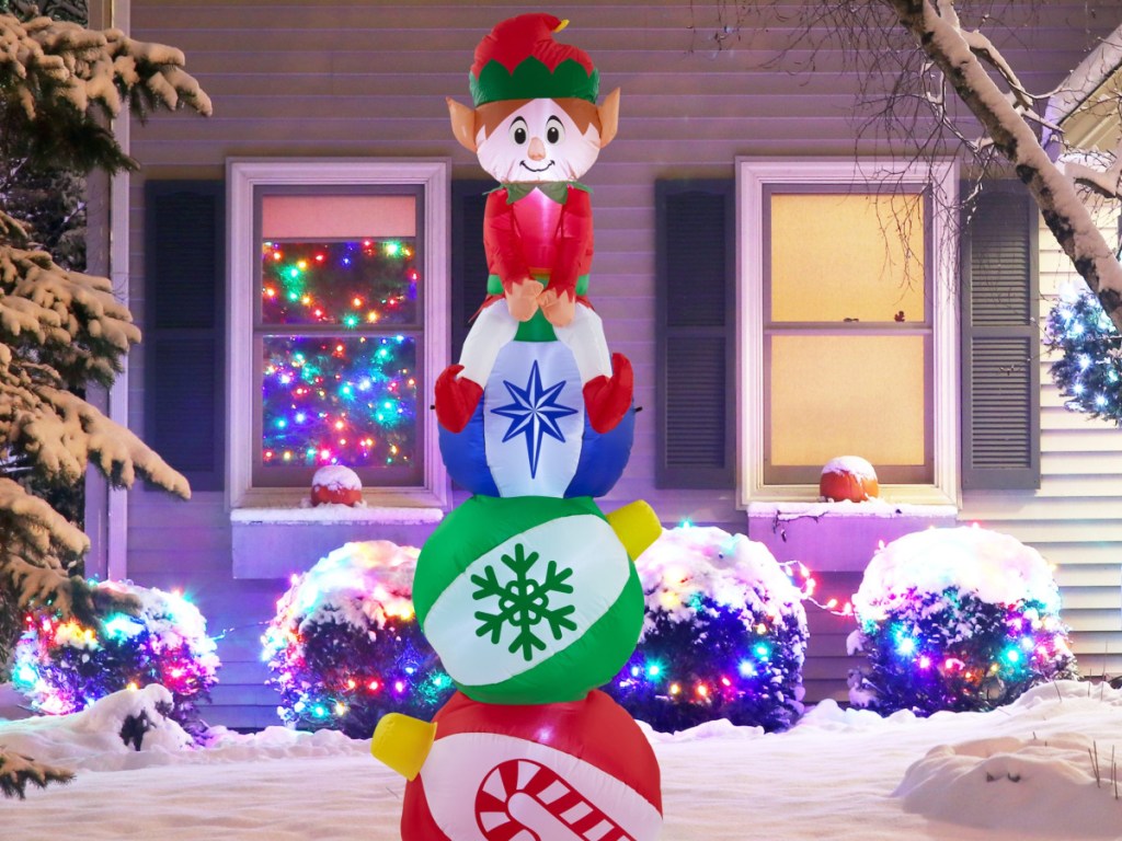 AirFlowz 8 ft. Inflatable Elf on Ornaments