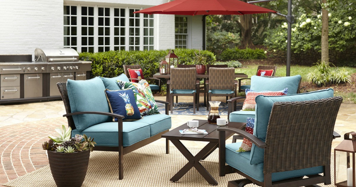 Allen And Roth Outdoor Dining Sets Off, Fairway Oaks 7 Piece Patio Dining Set With Swivel Chairs