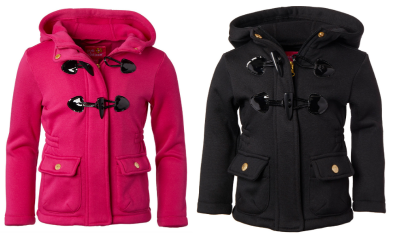 Berry Toggle Lightweight Fleece Jackets in pink and black