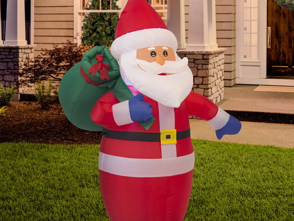 Best Choice Products 4ft Pre-Lit Inflatable Santa Claus Christmas Holiday Home Decoration
