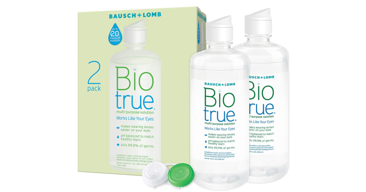 biotrue box, 2 bottles and contact case