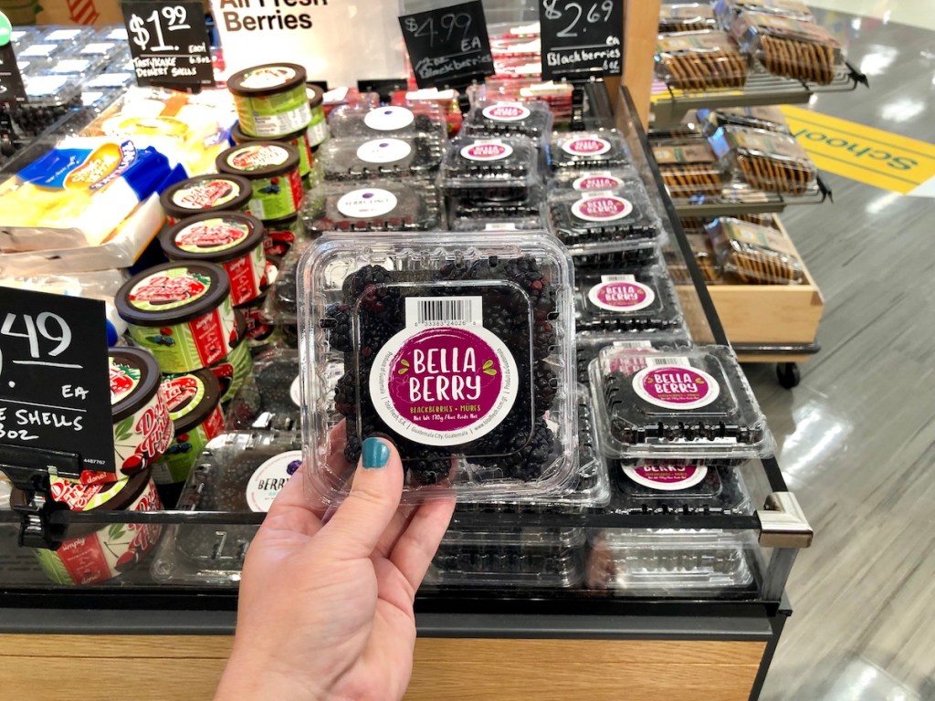hand holding blackberries at Target