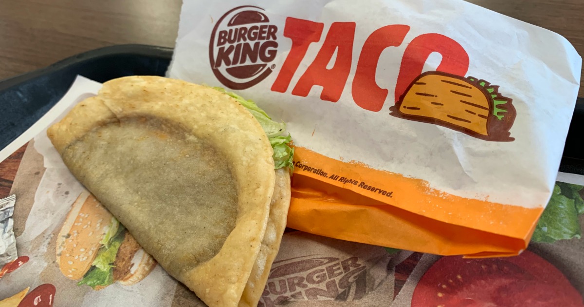 Burger King taco on tray