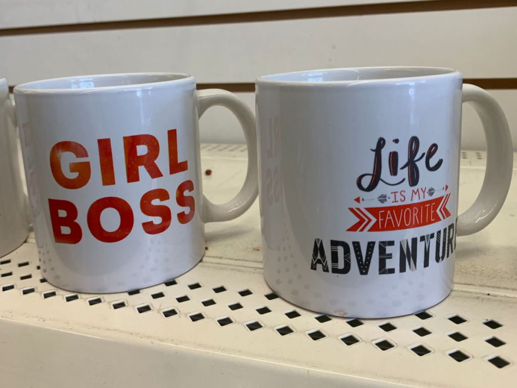Ceramic Mugs with Inspirational Sayings girl boss and life is my favorite adventure