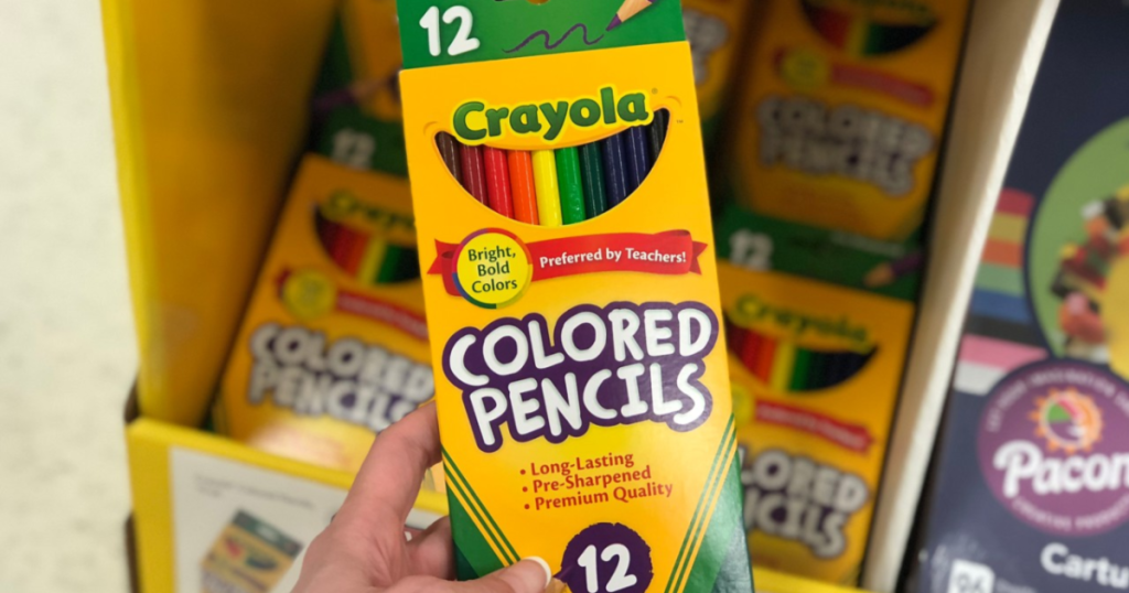 Crayola Colored Pencils 12 -Count in retail store in front of display case