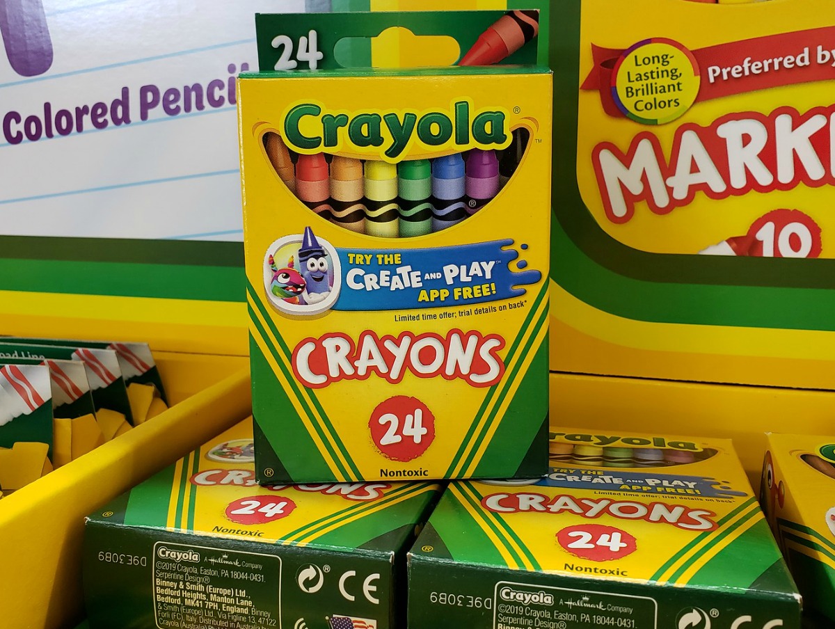 Crayola Crayons in 24-count box in store display