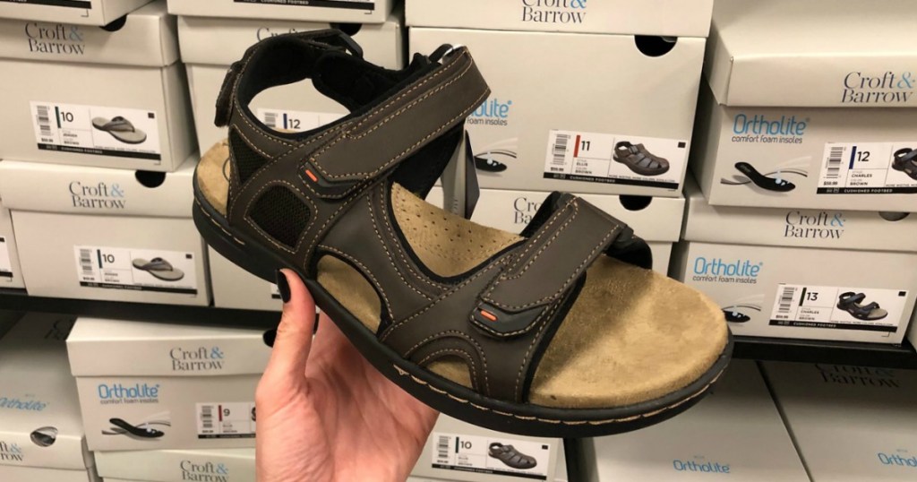 Brown sandals at Kohls in-store