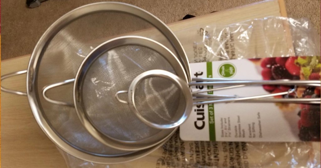 Cuisinart set of three strainers on counter