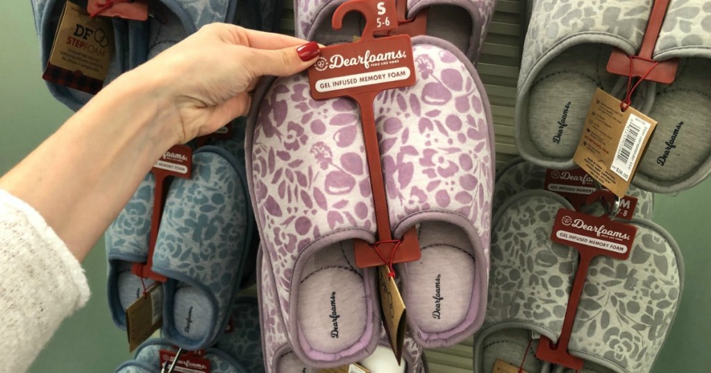 Women's floral print Dearfoams brand slippers