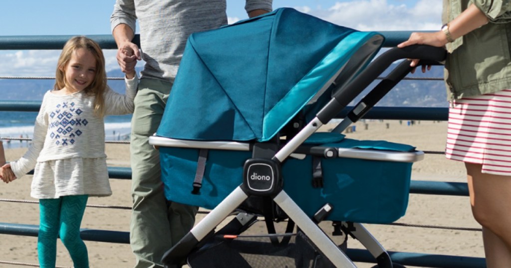 Family with baby in Diono Quantum Stroller