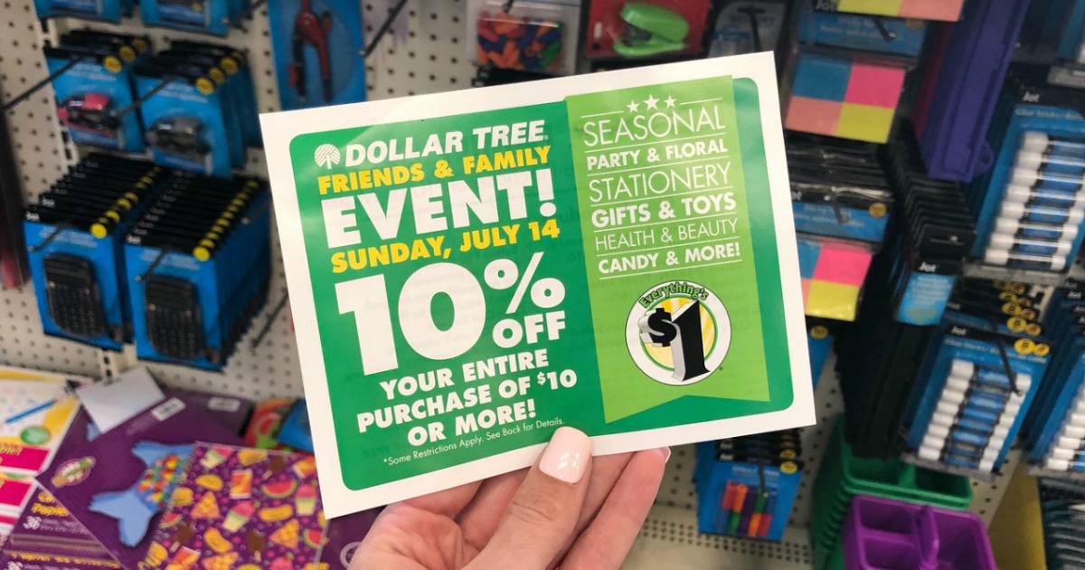 Hand holding Dollar Tree Coupon