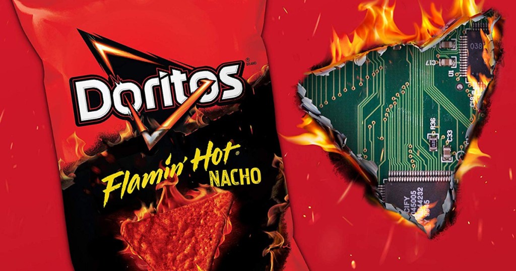 bag of doritos flamin hot nacho chips
